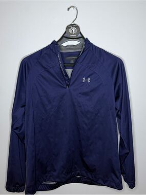 Under Armour Men's Navy Performance Quarter-Zip Jacket Pullover Size Large